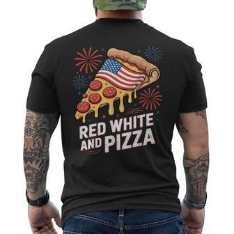 Red White And Pizza 4Th Of July Patriotic Ns Men Men's T-shirt Back Print - Thegiftio UK
