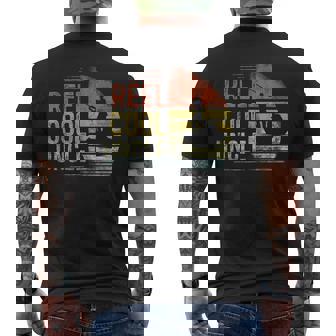 Reel Cool Uncle Fishing Uncle Birthday Vintage Men's T-shirt Back Print - Thegiftio