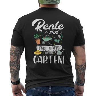 Rente 2026 Endlich Zeit Für Den Garten Lustig Ruhestand T-Shirt mit Rückendruck - Geschenkecke