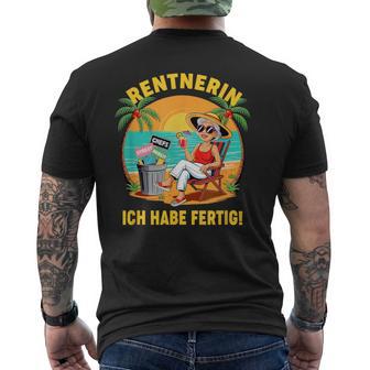 Rente Rentnerin Ruhestand Renteneintritt 2025 Frau Lustige T-Shirt mit Rückendruck - Geschenkecke