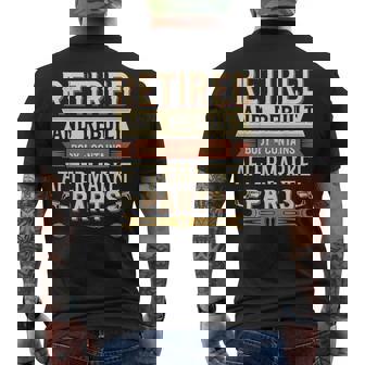 Retired And Rebuilt Vintage Retirement Saying Idea Retired Body -Adults Black Small Men's T-shirt Back Print | Mazezy