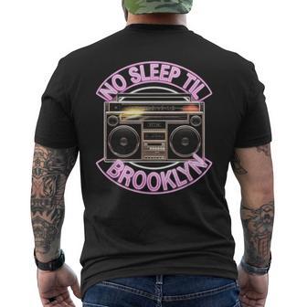 Retro Boombox No Sleep Til Brooklyn Men's T-shirt Back Print | Mazezy