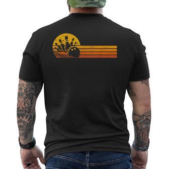 Retro Bowling 70S Bowler Sunset Vintage Bowling Lover Men's T-shirt Back Print | Mazezy
