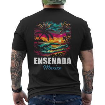 Retro Ensenada Mexico Sunset Vintage Vacation Souvenir Men's T-shirt Back Print - Thegiftio UK