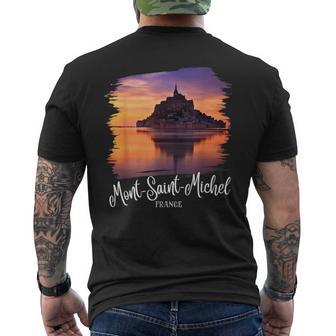 Retro France Souvenir Mont Saint Michel Men's T-shirt Back Print | Mazezy