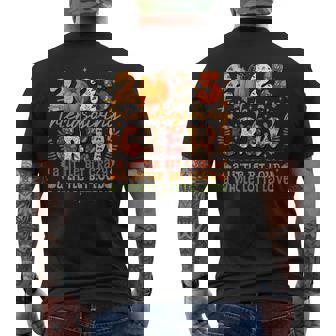 Retro Friends Giving Happy Friendsgiving Thanksgiving Men's T-shirt Back Print | Mazezy