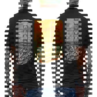 Retro Golden Gate Bridge San Francisco Souvenir Men's T-shirt Back Print | Seseable CA