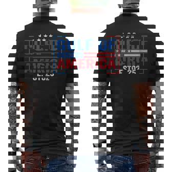 Retro Gulf Of America Est 2025 Vintage Coastal Usa Patriotic Men's T-shirt Back Print - Thegiftio