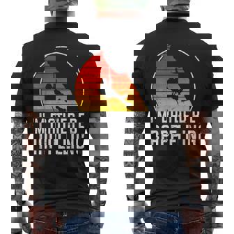 Retro I'd Rather Be Rappelling Rock Climbing Mountaineer Men's Back Print T-Shirt | Mazezy