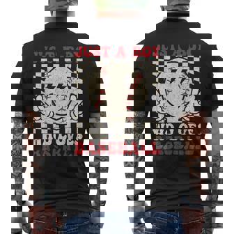 Retro Just A Boy Who Loves Baseball Baseball Lover Boys Men's T-shirt Back Print | Seseable FR