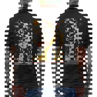 Retro Mid-Century Modern Cat And Cocktails Lounge Theme Men's T-shirt Back Print | Mazezy