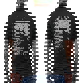 Retro I Do Not Think Therefore I Do Not Am Cat Men's T-shirt Back Print - Monsterry