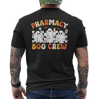 Retro Pharmacy Boo Crew Ghost Pharmacist Tech Halloween Men's T-shirt Back Print - Thegiftio