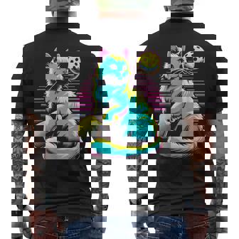 Retro Pickleball Cat Lover Paddle Sport Feline Kitten Men's T-shirt Back Print - Thegiftio