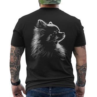 Retro Pomeranian Silhouette Graphic Pomeranian Dog Owner Men's T-shirt Back Print - Thegiftio