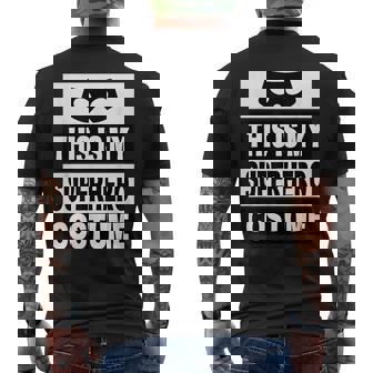 Retro This Is My Superhero Costume Lazy Costume Mask Men's T-shirt Back Print | Mazezy