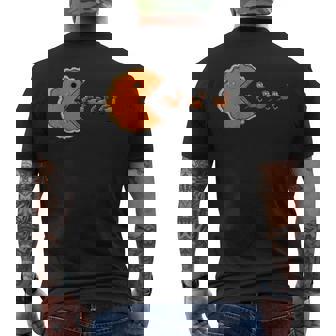 Retro Thanksgiving Pumpkin Pie Chasing Thanksgiving Turkey Men's T-shirt Back Print - Thegiftio