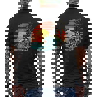 Retro Tropical Vintage Sunset Beach Palm Tree For Women Men's T-shirt Back Print | Seseable CA