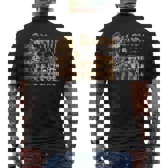 Retro Vintage Roma Italia Colosseum Souvenirs Rome Italy Men's T-shirt Back Print | Mazezy