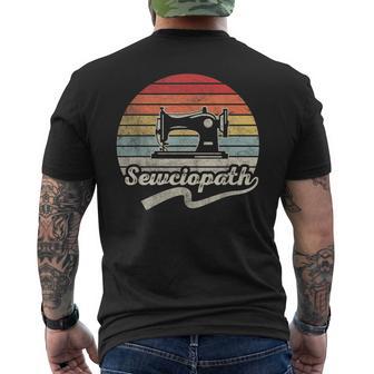 Retro Vintage Sewing Sew Sewing Lover Sewciopath Men's T-shirt Back Print - Thegiftio UK
