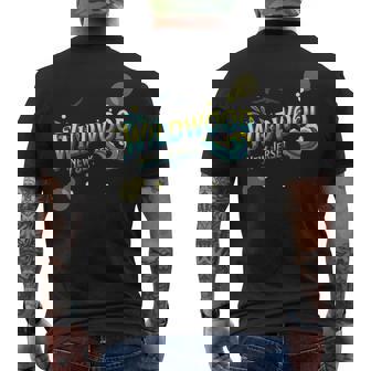 Retro Wildwood New Jersey Waves Sun Ocean Beach NJ Vacation Men's Back Print T-Shirt | Mazezy