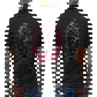 Rhinoceros Nature Colorful Artwork Rhino Splash Wildlife Men's Back Print T-Shirt | Mazezy