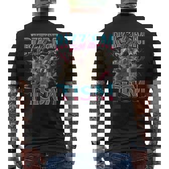 Rizz Em With The Tism Meme Autism Autistic Raccoon Men's T-shirt Back Print - Monsterry