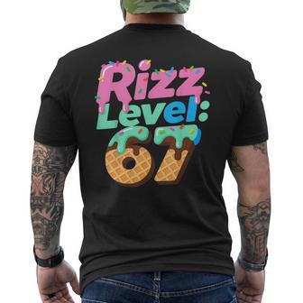 Rizz Level 67 Meme Ice Cream Drip Meme Six Seven 6 7 Men's T-shirt Back Print - Thegiftio UK
