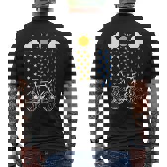 Road Bike Cyclist All Weather Cycling Racing Rain Sun Snow Men's Back Print T-Shirt | Mazezy