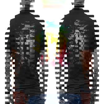 Rock On Bigfoot Sasquatch Loves Rock And Roll Mountain Trees Men's T-shirt Back Print | Seseable UK