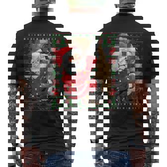 Rock Climbing Xmas Lights Ugly Santa Rock Climbing Christmas Tank Top Men's Back Print T-Shirt | Mazezy