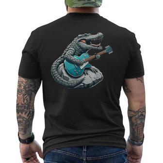 Rock Crocodile Tocando La Guitarra Guitar Crocodile Camiseta Hombre Estampado Espalda - Regaloses