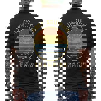 Rock Skipping Stone Skipping Summer Lake Outdoors Men's Back Print T-Shirt | Mazezy