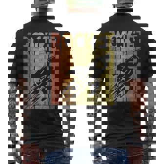 Rocket Vintage Space Rocket Ship Retro Space Nerd Spaceship Men's T-shirt Back Print | Mazezy