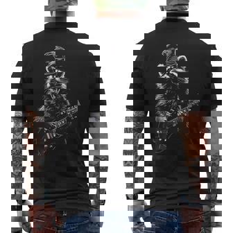 Rocking Raccoon Playing Guitar Graphics Men's T-shirt Back Print | Seseable UK