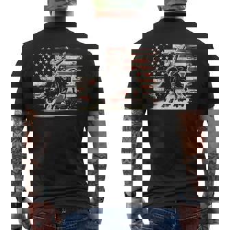 Rodeo Rider Bull Patriotic Cowboy Usa Flag Men's T-shirt Back Print | Seseable FR