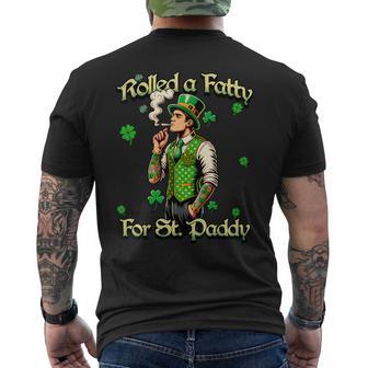 Roll Fatty For St Paddy's Marijuana St Patrick's Day Men's T-shirt Back Print - Thegiftio UK