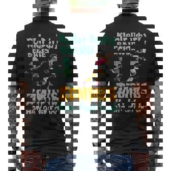 Roller Derby Halloween Zombies Hate Fast Food Men's Back Print T-Shirt | Mazezy