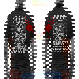 Ruhe Der Meister Ist Jetzt Dran Dart Player Dart Game Dart T-Shirt mit Rückendruck - Seseable