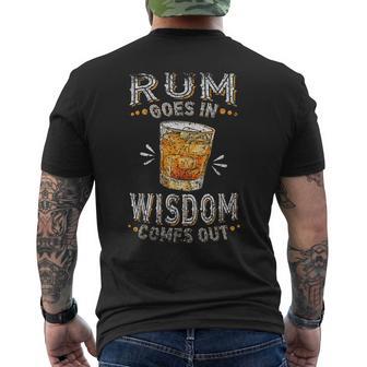 Rum Goes In Wisdom Comes Out Rums Alcohol Lover Drink Rum Men's T-shirt Back Print - Thegiftio UK