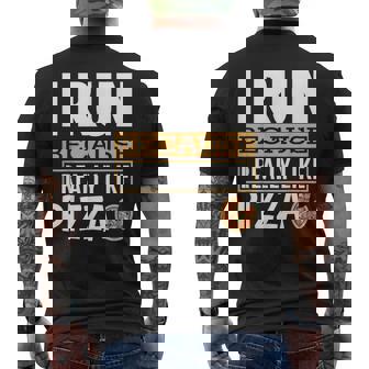 I Run Because I Really Like Pizza Running T-shirt da uomo con stampa posteriore - Novitaregali