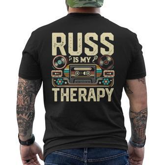 Russ Is My Therapy Name Russ' Men's T-shirt Back Print - Thegiftio UK