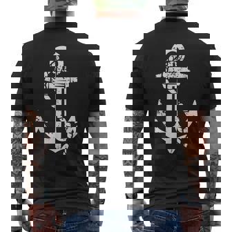 Sailor Costume Boat Anchor Sailing Captain Men's Back Print T-Shirt | Mazezy