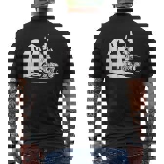 Salut Motard Humour Ombre Chinoise Lapin Main Motointage T-shirt imprimé au dos - Cadeauxyz