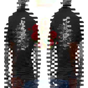 San Judas Tadeo Rose Men's T-shirt Back Print - Thegiftio