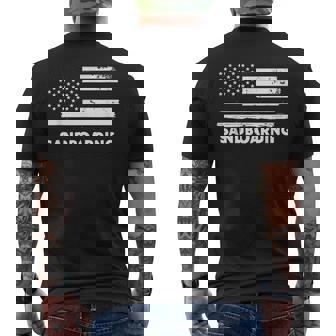 Sandboarding Life USA Flag Patriotic Sports Men's Back Print T-Shirt | Mazezy