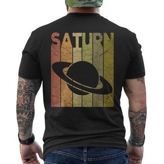 Saturn Vintage Saturn Planet Retro Space Nerd Men's T-shirt Back Print - Thegiftio UK