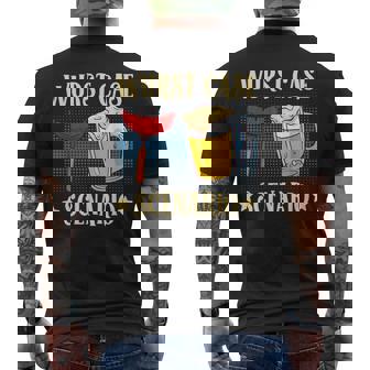 Sausage Case Scenario German Germany Folk Festival Men's Back Print T-Shirt | Mazezy