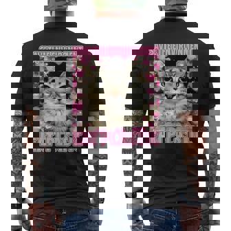 Save The Environment Eat Plastic Cat Cute Silly Kitty Meme Men's T-shirt Back Print | Mazezy