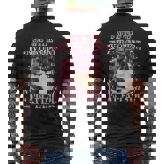 Save The Environment Eat Plastic Silly Cat Meme Cats Men's T-shirt Back Print | Mazezy